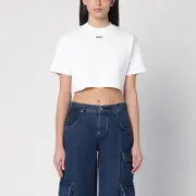 [Off-White™] White cropped T-shirt with logo M White
