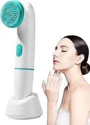Face Cleansing Brush | Electric Facial Scrubber Vibration Brush,Face Massager Skin Care Tools Ultrasonic with 2 Heads, Rechargeable for Deep Pore Cleansing