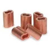 Dayton 1DlE6A Wire Rope Sleeve,1/8 In,Copper,Pk25