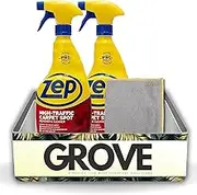 Zep High-Traffic Carpet Spot Cleaner Spray 32 oz Bundle with Microfiber Cloth - Professional Grade Stain and Odor Remover for High-Traffic Areas - Zep Carpet Cleaner - (3 Items)