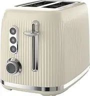 [Breville] Bold Vanilla Cream 2-Slice Toaster with High-Lift & Wide Slots | Cream & Silver Chrome [VTR003]
