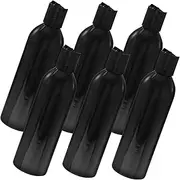 VICASKY 6Pcs Portable Travel Bottles Press Type Lid Shampoo Lotion Dispenser Containers for Toiletries Black Cosmetic Bottles with Leakproof Design