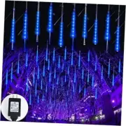 Meteor Shower Lights 16 Inch 360 LED 10 Tubes Christmas Lights Outdoor Blue