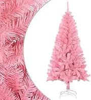 vidaXL Artificial Christmas Tree with Stand, 150 cm, Pink - Reusable PVC Christmas Decoration for Indoor and Outdoor Use, Easy Assembly