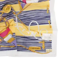 在飛比找momo購物網優惠-【TRUSSARDI】海洋水手波紋純綿帕巾領巾(鵝黃色)