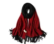 Ladies'Classic Checked Scarf With Thicker Fringed Shawl - 9