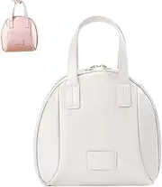 [Generic] Multi-Layered Shell-Shaped Cosmetic Bag Shell Shaped Tote Travel Bag Multi-Compartment Toiletry Cosmetics Bag Portable Large Capacity PU Cosmetic Bag for Women, White, FREE
