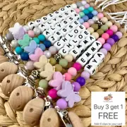Personalised Dummy Clip - Pacifier Chain - Soother Holder - Dummie - Butterfly
