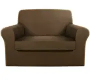 1 Seater Sofa Cover. Brown. New in package. Protects furniture gives a new look