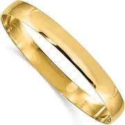 [Generic] Gold Bangle Yellow 18k Filled Solid 10mm Bracelet Ladies Medium 65mm