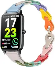 Lamshaw Compatible with Dyurwa P97 Smart Watch Band, Elastic Silicone Hollowed Out Replacement Straps Compatible for Soudorv P97, Dyurwa P97 Smart Watch