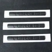 3x Black TURBO Small Matte Metal Emblem Decal Sticker Badge 3D Door Speed Racing (for: Renault)