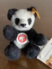 STEIFF Teddy Bear 039423 Miniature Alpaca Jointed Panda Bear 4” New Tags