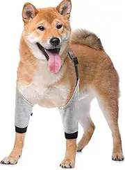 Dog Elbow Protector for Calluses,Dog Recovery Suit for Front Legs,Cone Collar Alternative to Stop Licking Elbow Wounds,Elbow Cover Sleeve for Small Medium Large Dog (Grey, M)