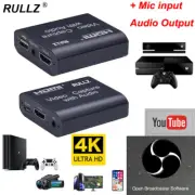 USB 2.0 Mic in HDMI Loop Audio Video Capture Card Record Grabber Live Streaming
