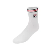 在飛比找PChome24h購物優惠-Fila 襪子 Crew Socks 男女款 白 黑紅線 基