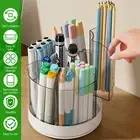 Rotating Pencil Organizer with 6 Compartments 360° Turntable Detachable StZIu
