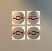 Center Cap Decals - Silver W/ Red Bowtie, Fits 2-1/4" Diameter 96-02 Camaro