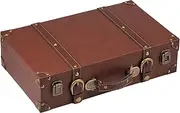 NIPUAEGO Vintage Wood Prop Suitcase, Premium Solid Wood Photography Props Craft Decorative Wooden Box with Sufficient Capacity for Travel Storage Photography Prop 40×24.5×10cm Tan