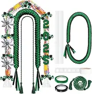 [Spakon] 13 Pcs Graduation Leis Graduation Candy Lei Kit Class of 2025 with 48 Inch Braided Ribbon 4.92ft PE Bag for Grad Party