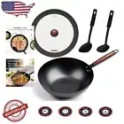 Elegant 12.6-Inch Non-Stick Wok Pan - Multi-Functional Stir Fry Excellence
