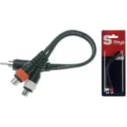 Stagg 1 x Male RCA Plug/2 x Female RCA Plug Adaptor