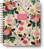 RIFLE PAPER CO. 2026 Dahlia 17-Month Academic Hardcover Spiral Planner, Aug. 2025 - Dec. 2026, 10" L x 8.5" W, Weekly and Monthly Pages, Inspirational Quotes, Stickers, Illustrated Pocket Folder
