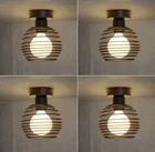 Hurrah Semi Flush Mount Ceiling Light 4 Pack - Black Industrial Hallway Ceiling