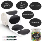 Oval Chalkboard labels 200pcs with 2 White Chalk Marker, Reusable Waterproof ...