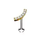 Piercing Ear Labret Lip Curved Rhinestone Golden