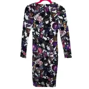 Cynthia Rowley Winterfloral Pencil Midi Dress Purple Women's Size 0 NWT