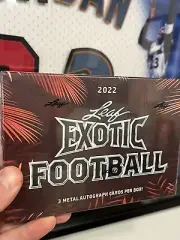 2022 Leaf Exotic Football Sealed Hobby 3 Metal Autos - Burrow, Stroud, Williams