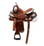 Stencil Fitting Western Leather Barrel Horse Saddle Tack Set Size 10" - 18" inch