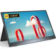 Portable Monitor 15.6 inch USB-C Laptop Treval Display with Stand Case 1080P HDR