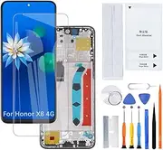 H&LYCYJ Display Screen for Honor X8 4G TFY-LX1 TFY-LX2 TFY-LX3 LCD Screen Replacement Assembly Kit (Black with Frame)