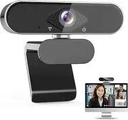 USB Webcam, 1080P Full HD Web Camera with Microphone, Plug and Play, Auto Light Correction, 360° Rotation, USB Streaming Webcam for PC, Laptop, MAC, Online Classes, Video Calling, Conference, Gaming