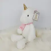 Aurora Holiday Lopsie Lulus Gwendolen the Unicorn 84059 White Pink Plush 13"