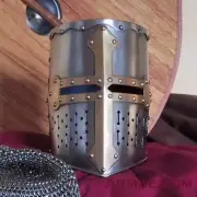 Medieval Italian Crusader Helmet LARP Armor Warrior Costume 18Gauge Steel Helmet