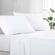 1 x Luxton Pure Plain Soft Sheet Set White (Single, King Single, Double, Queen, King) Double