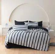 Ascar Striped Quilt/Doona/Duvet Cover Set - King Size