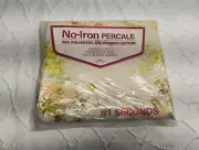 Vintage #1 Seconds Floral Pattern No-Iron Percale Queen Flat Sheet