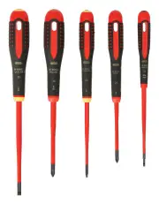 Bahco BE-9881SL - Slim Line 1000V Insulated Screwdriver Set 5 Piece