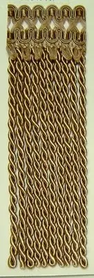 6.5" Bullion Fringe Tan Matched Tassel Fringe Gimp Brush Fringe Cording