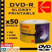 PREMIUM 50 x Kodak DVD-R GLOSSY PRINTABLE DVD 16X Blank DVD Discs - For Textas
