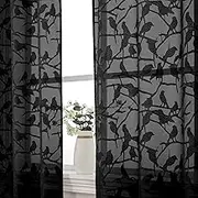 OVZME Textured Black Kitchen Sheer Curtain Tiers 36 inch Length 2 Panels Set, Elegant Farmhouse Short Sheer Dining Curtains for Small Windows/Bathroom/Cafe/Living Room, Dual Rod Pocket, W38 x L36 Inch