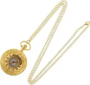 [LIFKOME] Roman Scale Pocket Watch Portable Pocket Watch for Men Pentagram Watch Display Case Watch Buckle Watches Gold Watch Silver Pocket Watch Engraved Pocket Watch Winder Plastic Black