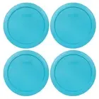 Pyrex 7201-PC 6" Surf Blue Plastic Storage Cover Lid 4PK for 4 Cup Glass Bowl