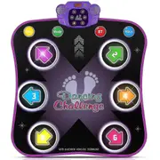 Kids Dance Mat compatible with 3 4 5 6 7 8 9 10+ Year Old With Bluetooth, Music Dance Pad With Light Up 6 Arrows, Electronic Dance Blanket Toys With 5