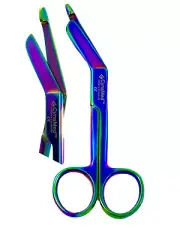 4.5" EMT German Lister Bandage Scissors Multi Rainbow Titanium Color Surgical