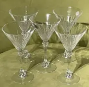 5 Longchamp By Cristal d'Arques-Durand Clear Martini Glasses Made In France ~8”
